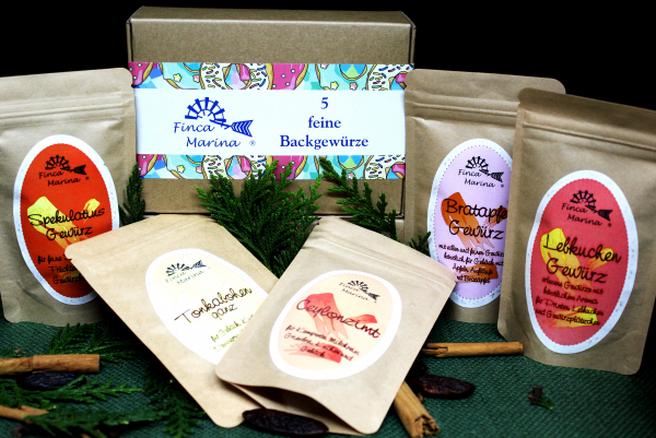 5 feine Backgewürze in der Geschenkbox